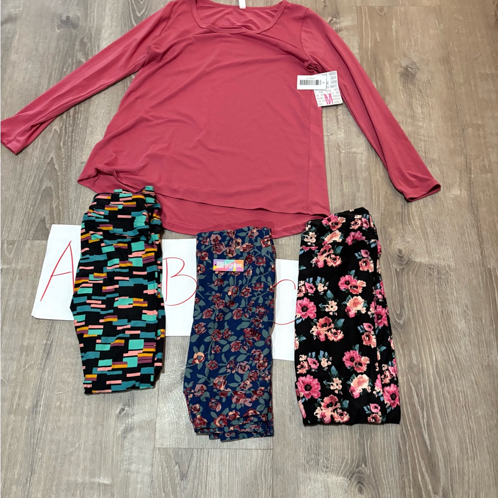 Lularoe Outfit New With Tag Lynnae Med Solid Pink You Pick 1 Leggings Os.